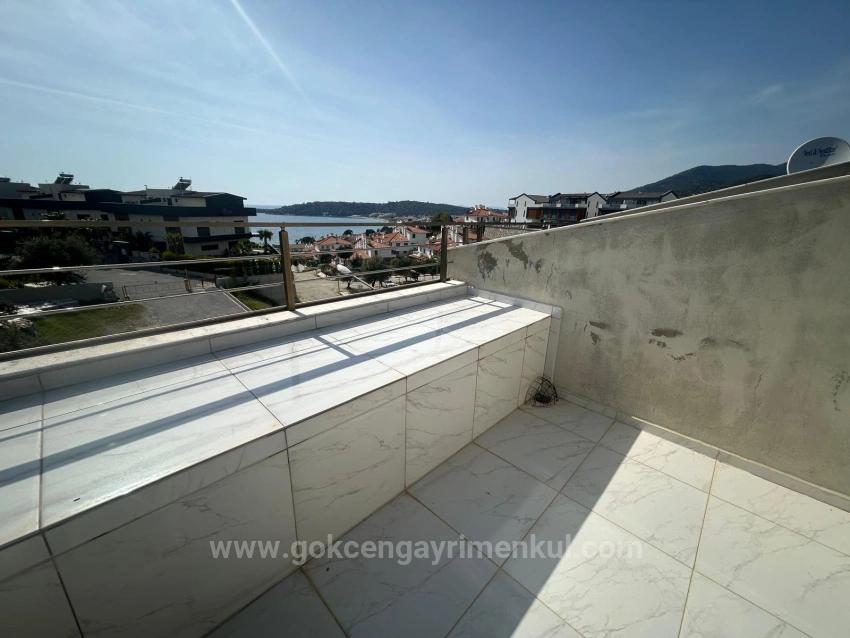 2+1 Duplex Apartment With Sea View In Özdere Çukuraltı Center!!!